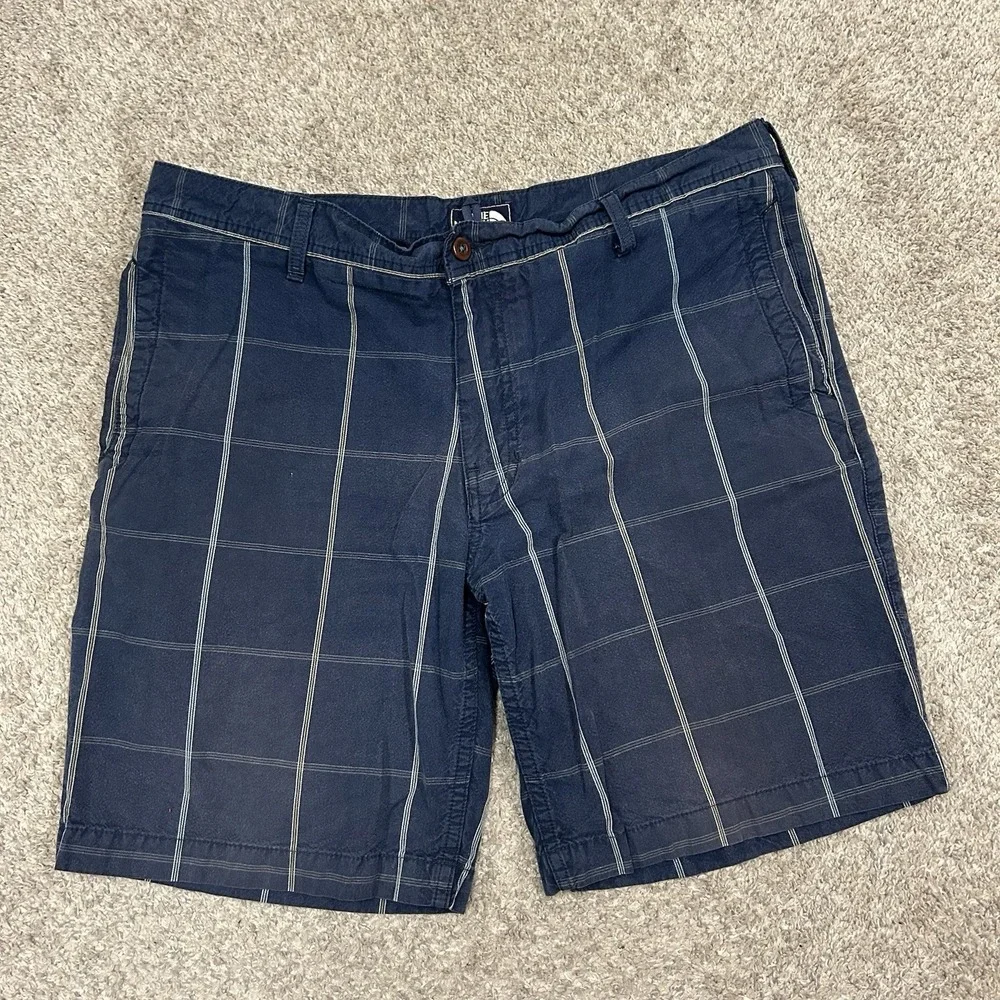 Vintage‎ The North Face Plaid Shorts Mens 38 Blue 9